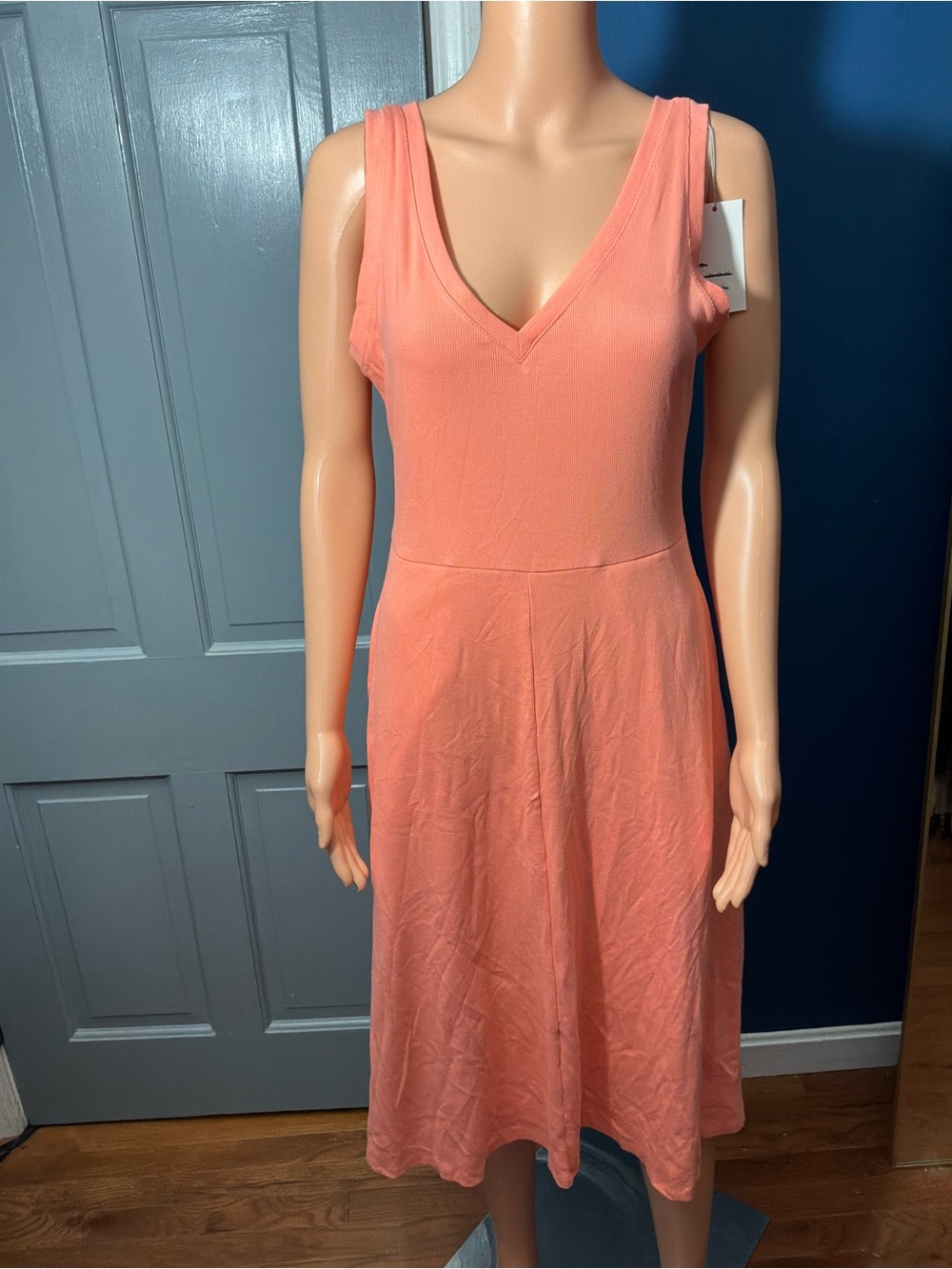 a new day Coral Sleeveless V-Neck Midi Dress